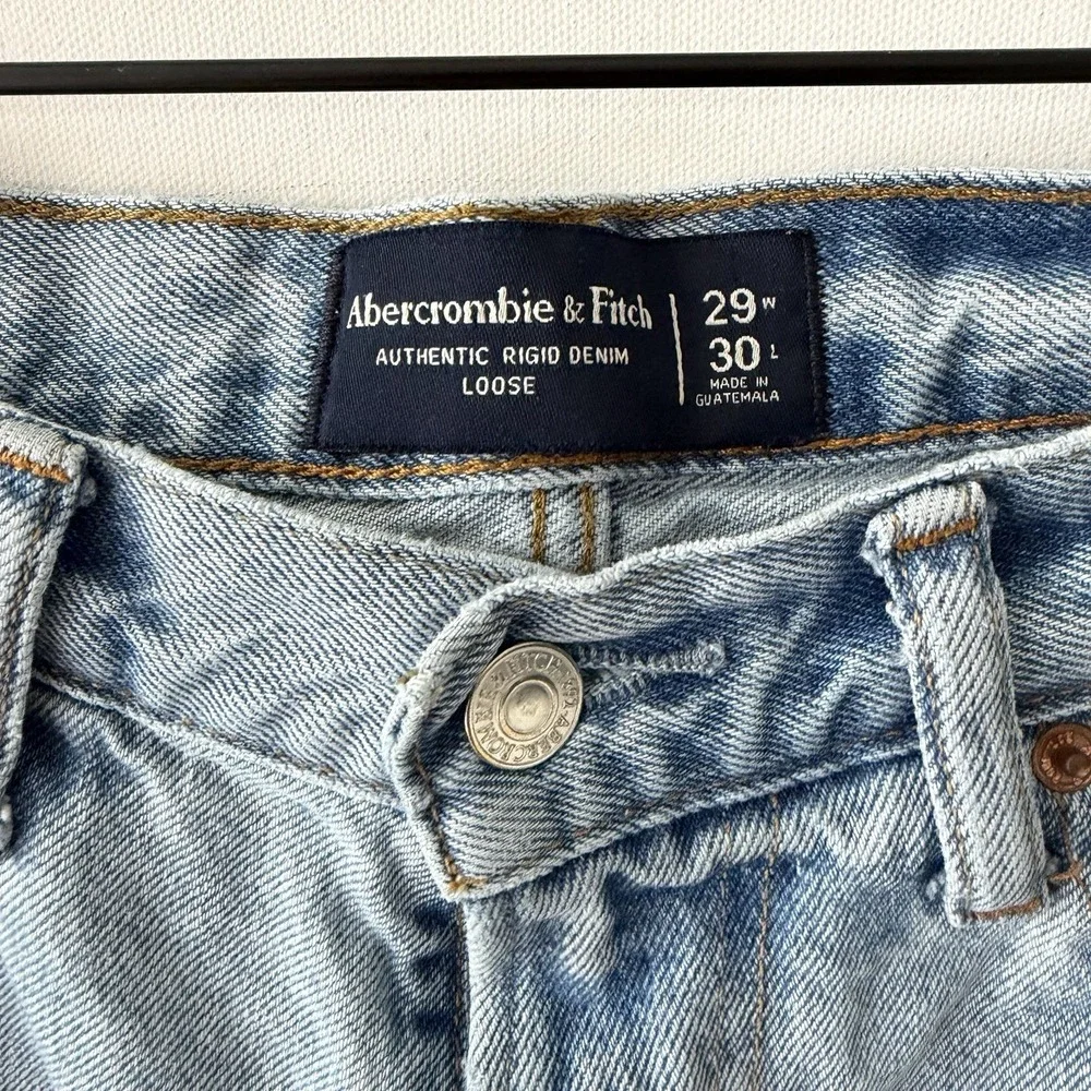 Abercrombie & Fitch Jeans Mens 29x30 Authentic Rigid Denim Loose Fit Light Wash